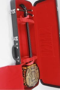 Sanshin Hard Case – Crocodile pattern – Black - Image 2