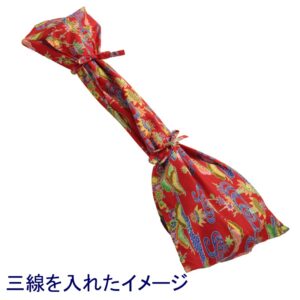 三線袋　布袋　琉球紅型柄（赤） - 画像 (2)
