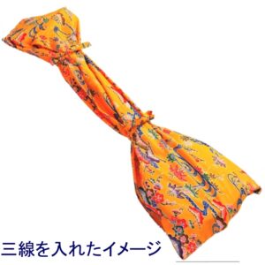 三線袋　布袋　琉球紅型柄（黄） - 画像 (2)